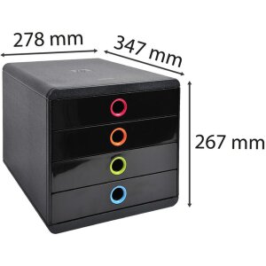 Exacompta zásuvkový box POP-BOX 4 zásuvky čierna Harlequin