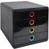 Exacompta zásuvkový box POP-BOX 4 zásuvky čierna Harlequin