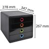 Exacompta zásuvkový box POP-BOX 4 zásuvky čierna Harlequin