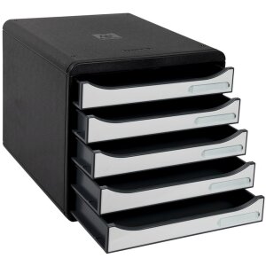 Exacompta Schubladenbox Big Box Plus 5 offene Schubladen Glossy Weiß glossy