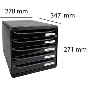 Exacompta zásuvkový box Big Box Plus 5 otvorených zásuviek Čierna lesklá