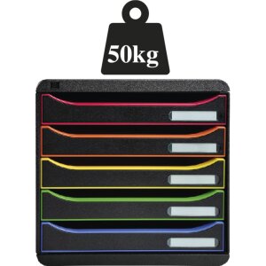 Exacompta zásuvkový box Big Box Plus 5 otvorených zásuviek Čierna lesklá
