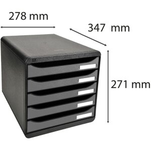 Exacompta 309738D Zásuvkový box Big Box Plus 5 zásuviek metalická strieborná