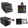 Exacompta 309738D Zásuvkový box Big Box Plus 5 zásuviek metalická strieborná