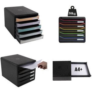 Exacompta zásuvkový box Big Box Plus 5 zásuviek White Harlequin