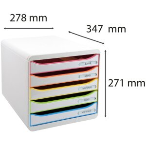 Exacompta zásuvkový box Big Box Plus 5 zásuviek White Harlequin