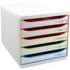 Exacompta zásuvkový box Big Box Plus 5 zásuviek White Harlequin