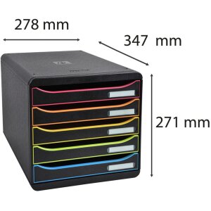 Exacompta zásuvkový box Big Box Plus 5 zásuviek Čierna/Harlequin