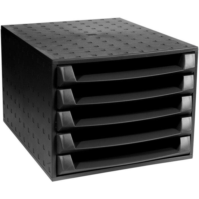 Exacompta 221014D Zásuvkový box THE BOX 5 otvorených zásuviek EcoBlack Black