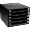 Exacompta 221014D Zásuvkový box THE BOX 5 otvorených zásuviek EcoBlack Black