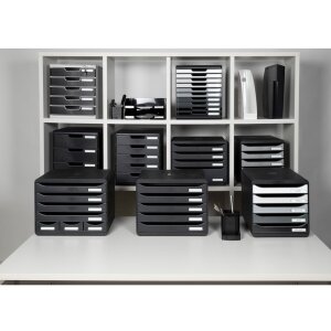 Exacompta 308714D Zásuvkový box Big Box Plus Horizon Black 5 zásuviek