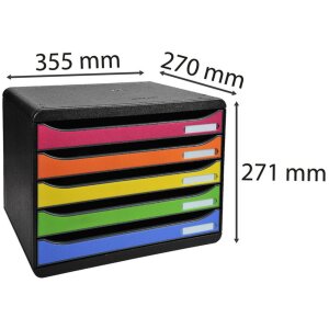 Exacompta 308798D Zásuvkový box Big Box Plus formát na šírku 5 zásuviek dúha