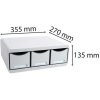 Úložný modul Exacompta TOOLBOX s 3 zásuvkami svetlosivý