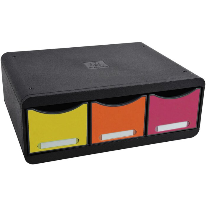Exacompta TOOLBOX úložný modul 3 zásuvky dúha 13,5 cm vysoké