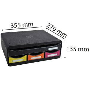 Exacompta 319798D TOOLBOX úložný modul 4 zásuvky dúha 13,5 cm vysoké