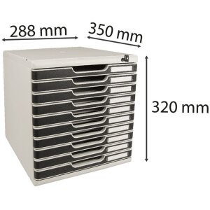 Exacompta zásuvkový box MODULO A4 10 uzamykateľných zásuviek čierny