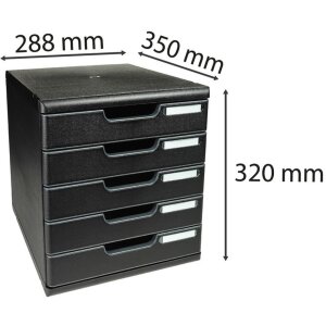 Exacompta zásuvkový box MODULO A4 5 zásuviek čierny