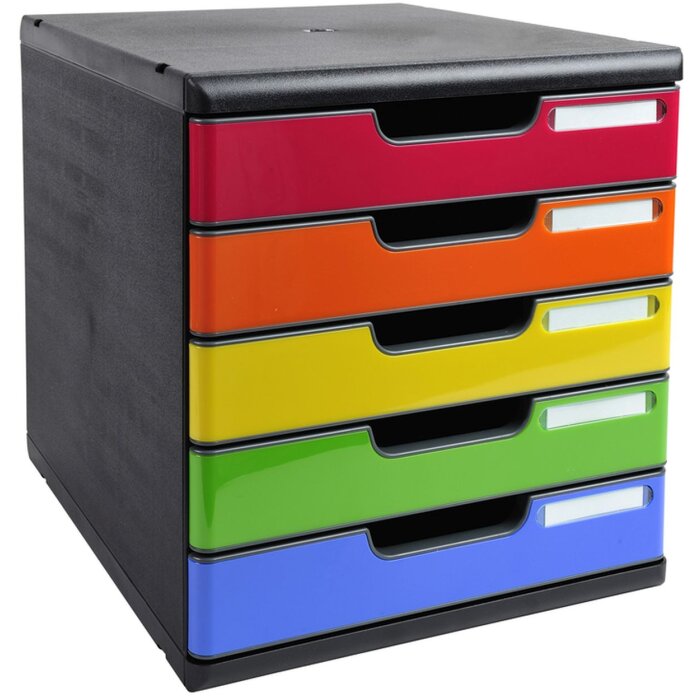 Exacompta 301798D Zásuvkový box MODULO A4 5 zatvorených zásuviek dúha