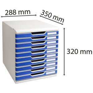 Exacompta Modulo A4 10 zásuviek Modrá kancelária