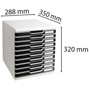 Exacompta zásuvkový box Modulo A4 Office 10 uzavretých zásuviek čierny