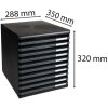 Exacompta zásuvkový box MODULO A4 tmavo šedý 10 otvorených zásuviek