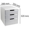 Exacompta 325041D Zásuvkový box MODULO A4 3 uzavreté zásuvky