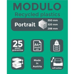 Exacompta zásuvkový box MODULO A4 3 uzavreté zásuvky čierna