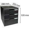 Exacompta zásuvkový box MODULO A4 3 uzavreté zásuvky čierna