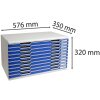 Exacompta MODULO A3 zásuvkový box 10 zásuviek Modrá Veľkosť DIN A3
