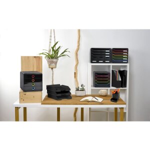 Exacompta držiak na ceruzky Mini Octo Ecoblack Black 3 priehradky recyklovaný plast