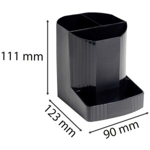 Exacompta držiak na ceruzky Mini Octo Ecoblack Black 3 priehradky recyklovaný plast