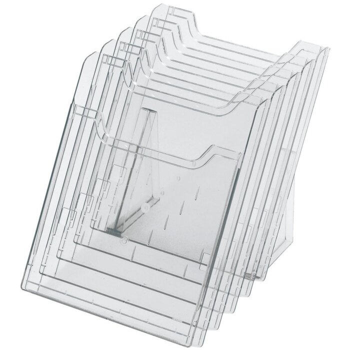 Exacompta 60258D Stolný držiak na brožúry A4 5 priehradiek Exacryl crystal transparent