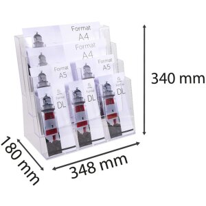 Exacompta 74258D Stojan na brožúry Exacryl crystal 12 priehradiek A4 A5 DL
