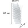 Exacompta nástenný stojan na brožúry 6 priehradiek A4 crystal vertical pripravený na montáž
