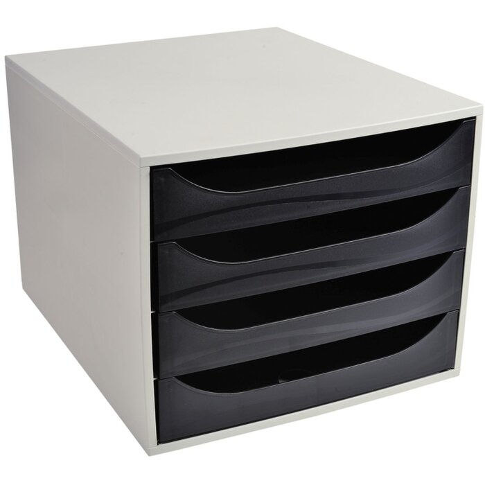 Exacompta ECOBOX zásuvkový box 4 zásuvky čierna