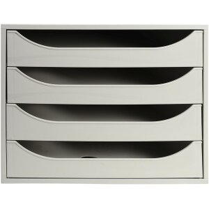 Exacompta ECOBOX zásuvkový box 4 zásuvky sivá 348x284x234 mm