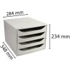 Exacompta ECOBOX zásuvkový box 4 zásuvky sivá 348x284x234 mm