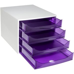 Exacompta 228619D ECOBOX zásuvkový box 4 zásuvky fialová