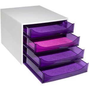Exacompta 228619D ECOBOX zásuvkový box 4 zásuvky fialová
