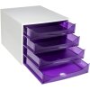 Exacompta 228619D ECOBOX zásuvkový box 4 zásuvky fialová