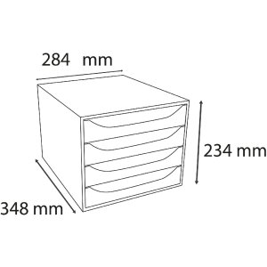 Exacompta ECOBOX 4 zásuvky malina 348x284x234mm DIN A4