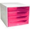 Exacompta ECOBOX 4 zásuvky malina 348x284x234mm DIN A4