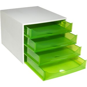 Exacompta OBOX zásuvkový box 4 zásuvky jablkovo zelená 348x284x234 mm