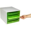 Exacompta OBOX zásuvkový box 4 zásuvky jablkovo zelená 348x284x234 mm