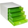 Exacompta OBOX zásuvkový box 4 zásuvky jablkovo zelená 348x284x234 mm