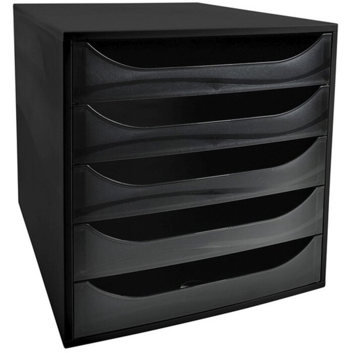 Exacompta ECOBOX zásuvkový box s 5 zásuvkami čierny 348x284x290 mm