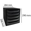 Exacompta ECOBOX zásuvkový box s 5 zásuvkami čierny 348x284x290 mm