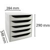 Exacompta ECOBOX zásuvkový box 5 zásuviek sivá DIN A4+ 348x284x290 mm