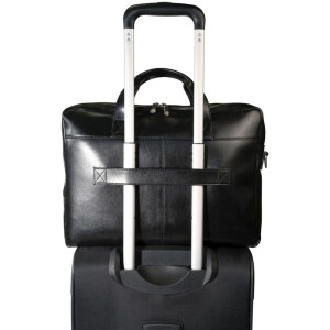 Exacompta taška cez rameno na notebook 2 priehradky čierna koža Exactive black