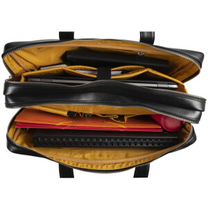 Exacompta taška cez rameno na notebook 2 priehradky čierna koža Exactive black